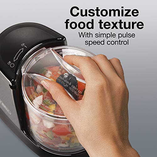 Proctor Silex Durable Electric Vegetable Chopper & Mini Food Processor for Chopping, Puree & Emulsify, 1.5 Cup, Black
