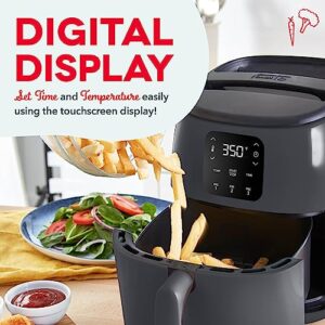 DASH Tasti-Crisp™ Digital Air Fryer with AirCrisp Technology, Custom Presets, Temperature Control, and Auto Shut Off Feature, 2.6 Quart - Cool Grey