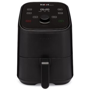 instant pot vortex 4-in-1, 2-quart mini air fryer oven combo with customizable smart cooking programs, nonstick and dishwasher-safe basket, includes free app with over 1900 recipes, black
