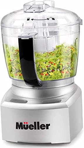 Mueller Ultra Prep Food Processor Chopper for Dicing, Grinding, Whipping and Pureeing – Mini Food Chopper Electric for Vegetables, Meat, Grains, Nuts and Whisk for Eggs and Cream