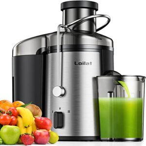 juicer machine, 500w juicer with 3” big mouth for whole fruits and veg, centrifugal juice extractor with 3-speed setting, easy to clean, stainless steel, bpa free