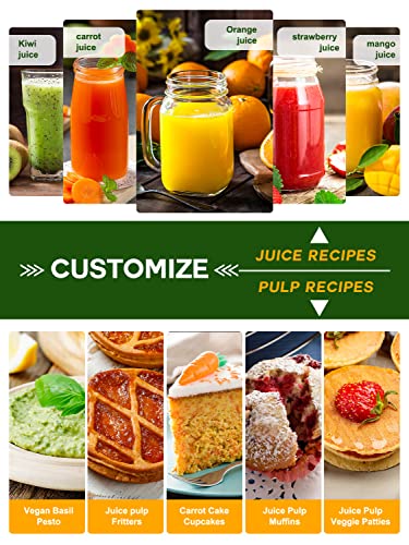 Juicer Machine, 500W Juicer with 3” Big Mouth for Whole Fruits and Veg, Centrifugal Juice Extractor with 3-Speed Setting, Easy to Clean, Stainless Steel, BPA Free