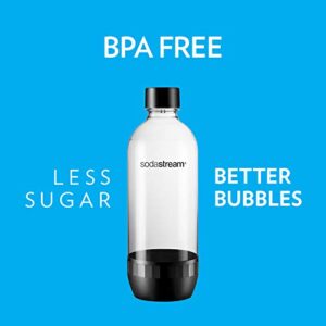 SodaStream CLASSIC DWS Carbonating Bottle BLACK (twinpack), 1L Pack Of 2