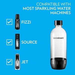 SodaStream CLASSIC DWS Carbonating Bottle BLACK (twinpack), 1L Pack Of 2