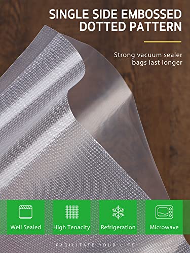 Syntus Vacuum Sealer Bags for Food, 2 Rolls 8" x 50' Commercial Grade Bag Rolls, Food Vac Bags for Storage, Meal Prep or Sous Vide