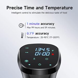 Sous Vide Machines,Joule Sous Vide Cooker 1100W, Wifi Connect App Control with Recipe Ultra-quiet Fast-Heating Immersion Circulator Temperature and Time Digital Display