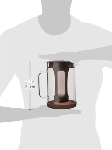 Primula Pace Cold Brew Iced Coffee Maker with Durable Glass Pitcher and Airtight Lid, Dishwasher Safe, Perfect 6 Cup Size, 1.6 Qt, Black