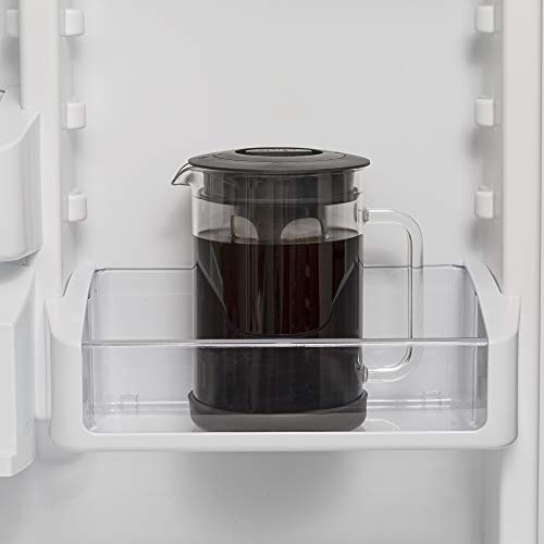 Primula Pace Cold Brew Iced Coffee Maker with Durable Glass Pitcher and Airtight Lid, Dishwasher Safe, Perfect 6 Cup Size, 1.6 Qt, Black