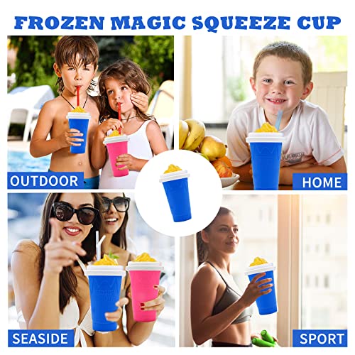 Slushy Cup Slushie Cup Slushy Maker Cup Frozen Magic Slushy Maker Squeeze Cup Tiktok Slushie Cups,Slush Maker Cup Homemade DIY Slushie Maker Cup Quick Slushee Cup Cool Cup Milk Shake,Smoothies (pink)