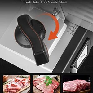 Meat Slicer 200W Electric Deli Food Slicer with 2 Removable 7.5" Stainless Steel Blade, Adjustable Thickness Meat Slicer for Home Use, Child Lock Protection, Easy to Clean, Cuts Meat, Bread and Cheese