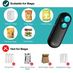 Mini Bag Sealer, Handheld Bag Heat Vacuum Sealer, 2 in 1 Rechargeable Sealer and Cutter with Pouch, Portable Resealer Machine for Plastic Bags Food Storage Chip Cookies Snacks Fresh