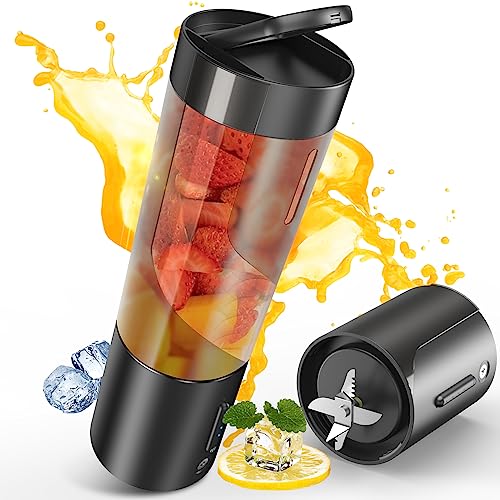 Portable Blender, Owaylon Personal Size Blender for Shakes and Smoothies with 6 Ultra Sharp Blades, 16 Oz Mini Blender USB Magnetic Rechargeable and BPA Free for Travel/Picnic/Office/Gym (Black)