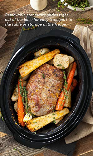 Elite Gourmet MST-900RXT Electric Ceramic XL Jumbo Slow Cooker, Adjustable Temp, Entrees, Sauces, Stews & Dips, Dishwasher Safe Glass Lid & Crock, 8.5 Quart, Metallic Red