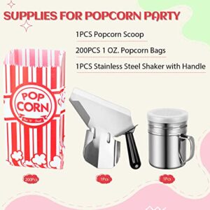 Essenya 202 PCS Popcorn Bags with Popcorn Scoop and Salt Shaker,1 oz Small Pop Corn Bags Popcorn Bags Individual Servings for Popcorn Machine Supplies Party Movie Night Theater (Professional, 202 PCS)