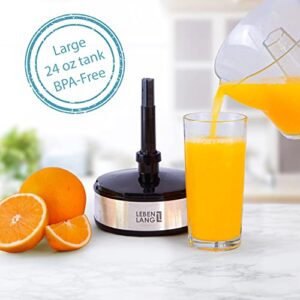 LEBENLANG – Electric juicer max juice yield | Citrus juicer + 2 cones 40W | Lemon, lime, orange, fresh fruit juice squeezer machine | Automatic lever press extractor | exprimidor de naranjas electrico