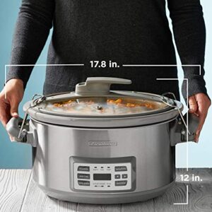 BLACK+DECKER SCD7007SSD Digital Slow Cooker with Temperature Probe + Precision Sous-Vide, 7-Quart Capacity, Stainless Steel