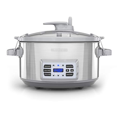 BLACK+DECKER SCD7007SSD Digital Slow Cooker with Temperature Probe + Precision Sous-Vide, 7-Quart Capacity, Stainless Steel