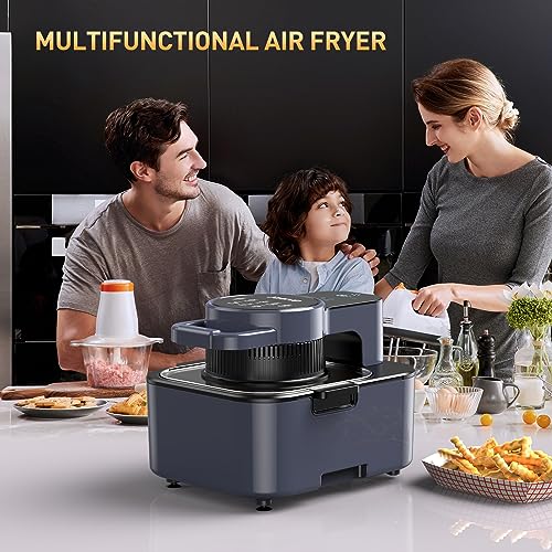 Air Fryer, 1750W 8Qt Visualized Airfryer with Non-stick and Dishwasher-Safe Basket, Healthy Cooking 85% Oil Less, 6-in-1 Low-noise Airfryer that Roast, Bake, Broil, Dehydrate, Reheat