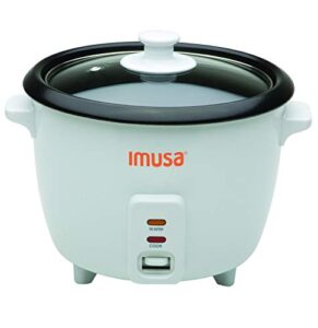 imusa usa gau-00012 electric nonstick rice cooker 5-cup (uncooked) 10-cup (cooked), white