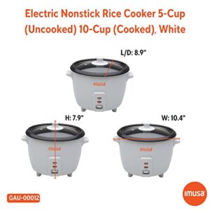 IMUSA USA GAU-00012 Electric NonStick Rice Cooker 5-Cup (Uncooked) 10-Cup (Cooked), White