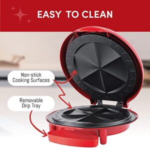 Elite Gourmet EQD-118 Non-Stick Electric, Mexican Taco Tuesday Quesadilla Maker, Easy-Slice 6-Wedge, Grilled Cheese (Red)