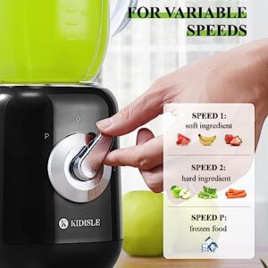 KIDISLE Retro Blenders for Kitchen, 34oz Glass Jar, 700W Smoothie Blender for Shakes and Smoothies, 3 Adjustable Speed for Milkshake, Ice Crush, Puree and Frozen Fruit, Black