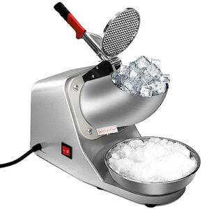 zeny electric ice crushers 300w 2000r/min w/stainless steel blade shaved ice snow cone maker kitchen machine (silver)