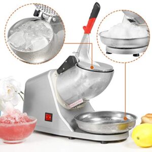 ZENY Electric Ice Crushers 300W 2000r/min w/Stainless Steel Blade Shaved Ice Snow Cone Maker Kitchen Machine (Silver)