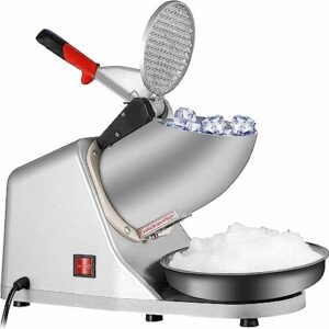 ZENY Electric Ice Crushers 300W 2000r/min w/Stainless Steel Blade Shaved Ice Snow Cone Maker Kitchen Machine (Silver)