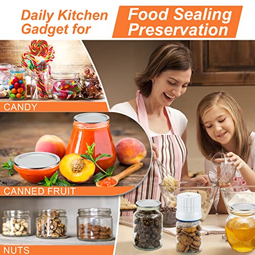 Electric Vacuum Sealer for Mason Jar - Canning Jars Vacuum Seal Machine Kit for Ball Jars Sealing Vacuum Attachment Handheld Jar Vacuum Pump Wide Regular Mouth Can Lids Accessories [2023 Newest]