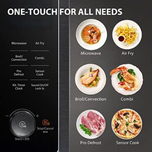 TOSHIBA 7-in-1 Countertop Microwave Oven Air Fryer Combo, MASTER Series, Inverter, Convection, Broil, Speedy Combi, Even Defrost, Humidity Sensor, Mute Function, 27 Auto Menu&47 Recipe, 1.0 cf 1000W