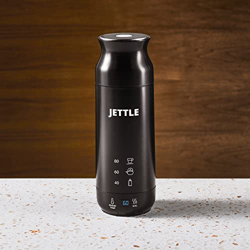 Jettle Electric Kettle - Travel Portable Heater for Coffee, Tea, Milk, Soup - Stainless Steel Travel Water Boiler tea pot with Temperature Control, LED, Automatic Power Off - 450ml, Kitchen Appliance