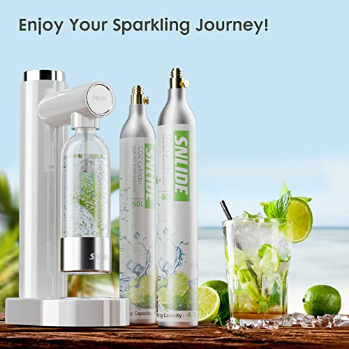 SNLIDE Soda Maker Exchanged CO2 Cylinder, 60L Screw-in Aluminim Cylinder with CO2 for Home Use Sparkling Water Maker