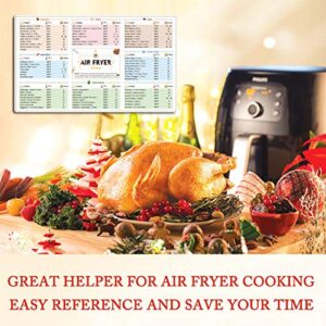 2 Pack Magnetic Cheat Sheets Cookbook Cooker Compatible with Air Fryer Cooking Times Quick Reference Guide Air Fryer Accessories 6''x11''