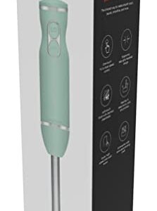 Chefman Immersion Stick Hand Blender with Stainless Steel Blades, Powerful Electric Ice Crushing 2-Speed Control Handheld Food Mixer, Purees, Smoothies, Shakes, Sauces & Soups, Sage