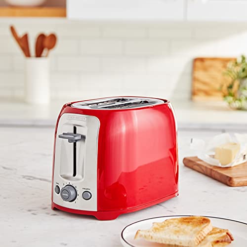 BLACK+DECKER 2-Slice Toaster, Red, TR1278RM