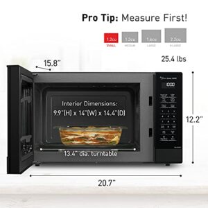 Panasonic NN-SN65KB Microwave Oven with Inverter Technology 1200W, 1.2 cu.ft. Small Genius Sensor One-Touch Cooking, Popcorn Button, Turbo Defrost-NN-SN65KB (Black)