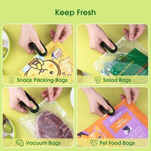 NOVFIT Mini Bag Sealer, 2 Pack Heat Bag Sealer with Cutter for Chips, USB Rechargeable Handheld Resealer Portable Plastic Bag Sealer Heat Seal Vacuum Automatic Sealing Machine, Sellador de Bolsas Plasticas