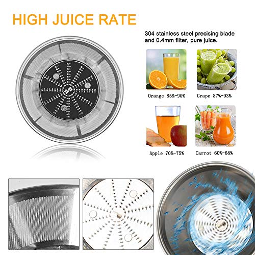 HERRCHEF Juicer, 600W Juicer Machines with 3'' Big Mouth for Vegetable and Fruit, Stainless Steel Centrifugal Juice Extractor Easy to Clean, BPA-Free, Anti-drip