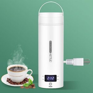 travel electric kettle portable small mini tea coffee kettle water boiler, water heater with 4 temperature control,304 stainless steel with auto shut-off & boil dry protection, bpa-free (white)
