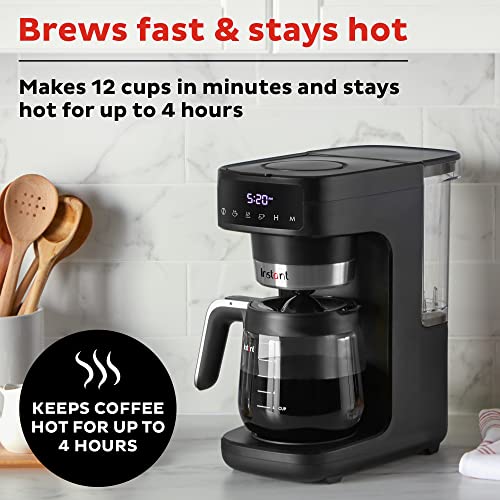 Instant Infusion Brew Plus 12 Cup Drip Coffee Maker, From The Makers of Instant Pot, with Adjustable Brew Strength, Removable Water Reservoir, and Warming Plate with 3 Temperature Settings, Black