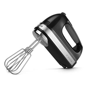 KitchenAid 9-Speed Digital Hand Mixer with Turbo Beater II Accessories and Pro Whisk - Onyx Black