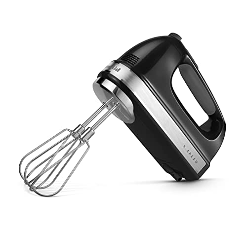 KitchenAid 9-Speed Digital Hand Mixer with Turbo Beater II Accessories and Pro Whisk - Onyx Black