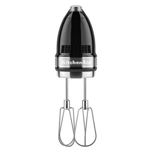 KitchenAid 9-Speed Digital Hand Mixer with Turbo Beater II Accessories and Pro Whisk - Onyx Black