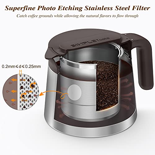 SIMPLETASTE Cold Brew Coffee Maker, 1.8L/61oz, Premium Quality Stainless Steel Pot and Filter, Perfect for Homemade Iced Coffee