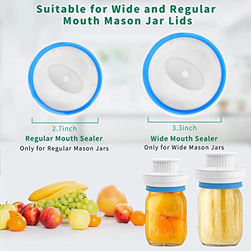 Mason Jar Sealer kit for FoodSaver Vacuum Sealer, Regular and Wide Mouth Mason Jar Vacuum Sealer Kit with Accessory Hose, Jar Sealer Attachment Compatible with All FoodSaver Vacuum Sealers