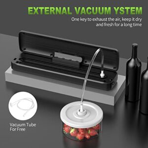 Vacuum Sealer Machine Automatic Air Sealing Vacuum Sealer for Food Saver with Dry/Moist Food Modes and Cutting Design with 10pcs 11.8 Inch Sealer Bags for Kitchen Food Sealer