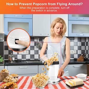 Popcorn Machine High Popping Rate, 3.5 Quarts, 1200w, 2 Min Fast Popping Air Popper Popcorn Maker, No Oil, BPA-Free, Food Safe Mini Popcorn Machine with ETL Certified, Popcorn Poppers for Home