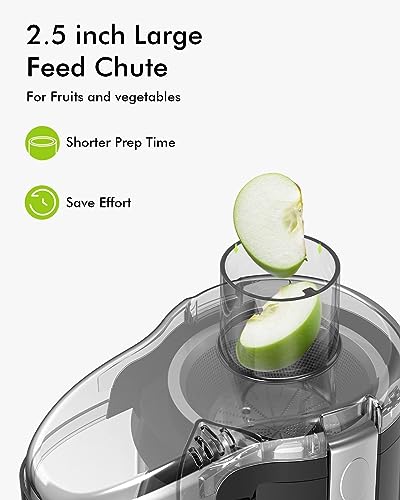 Juicer Machines, SiFENE Compact Centrifugal Juicer Extractor, Juice Maker for Vegetable and Fruit with 3-Speed Setting, BPA Free, Easy to Clean, Black