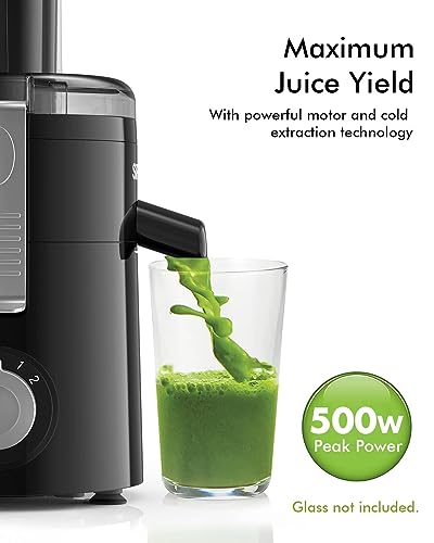 Juicer Machines, SiFENE Compact Centrifugal Juicer Extractor, Juice Maker for Vegetable and Fruit with 3-Speed Setting, BPA Free, Easy to Clean, Black